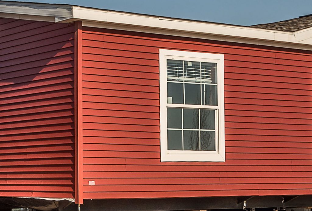 red vinyl siding